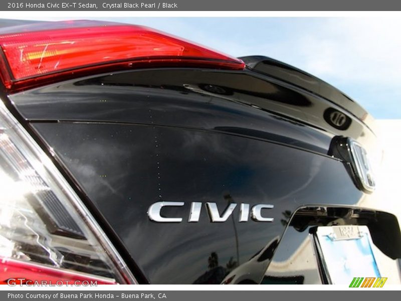 Crystal Black Pearl / Black 2016 Honda Civic EX-T Sedan