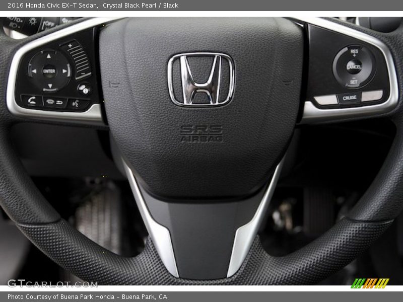 Crystal Black Pearl / Black 2016 Honda Civic EX-T Sedan
