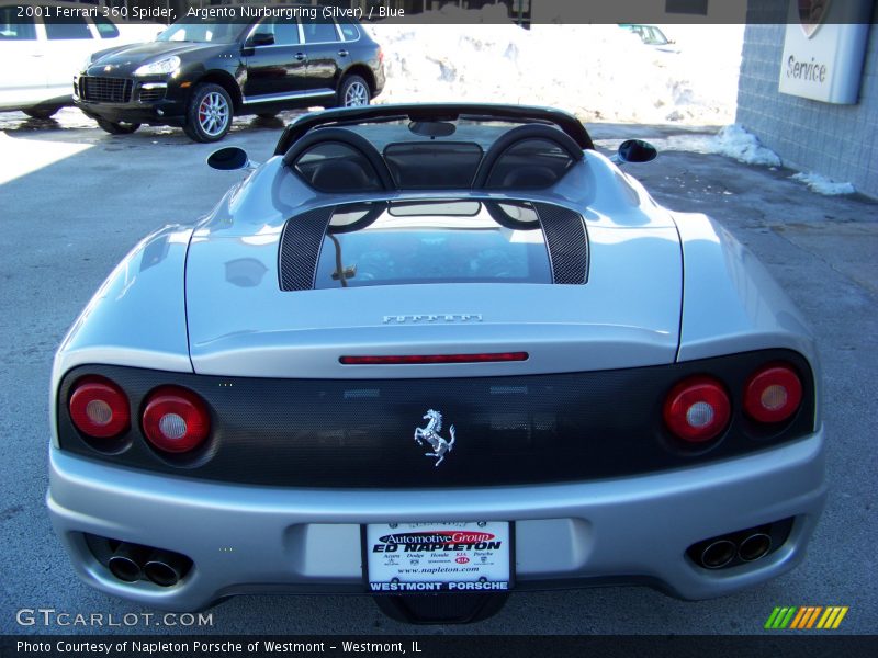 Argento Nurburgring (Silver) / Blue 2001 Ferrari 360 Spider