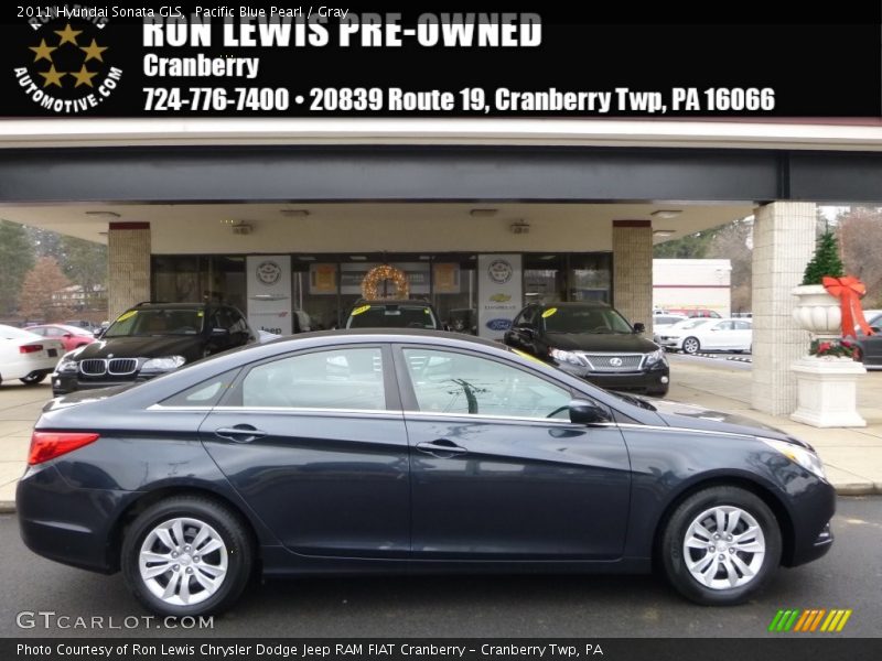 Pacific Blue Pearl / Gray 2011 Hyundai Sonata GLS