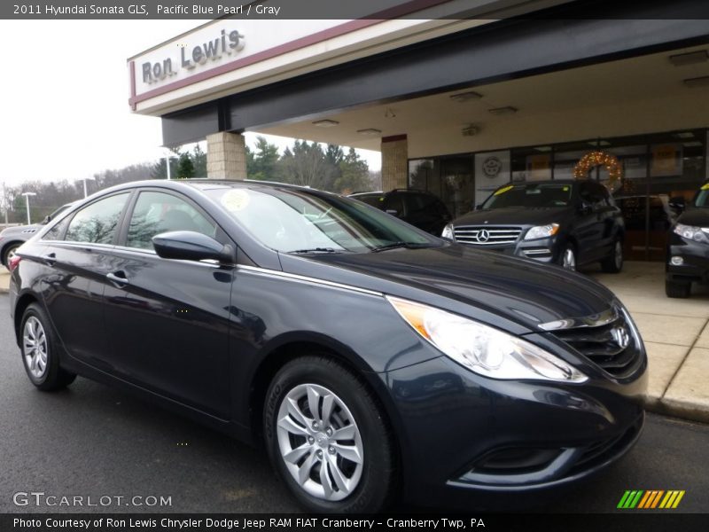 Pacific Blue Pearl / Gray 2011 Hyundai Sonata GLS