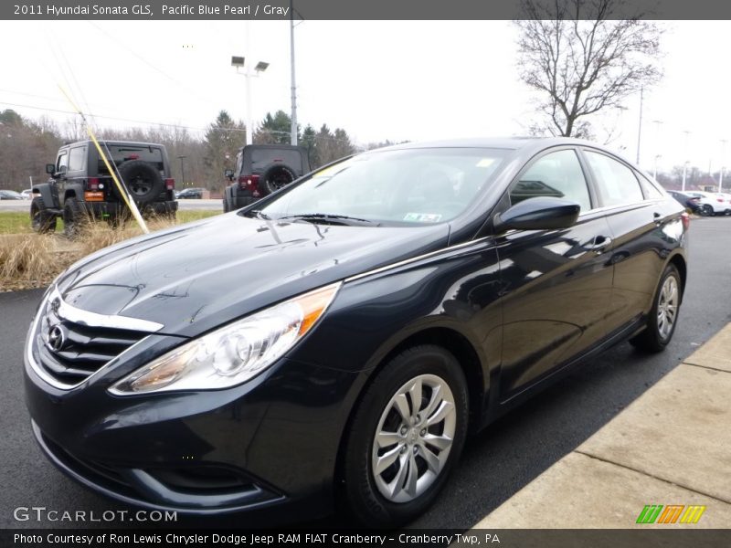 Pacific Blue Pearl / Gray 2011 Hyundai Sonata GLS