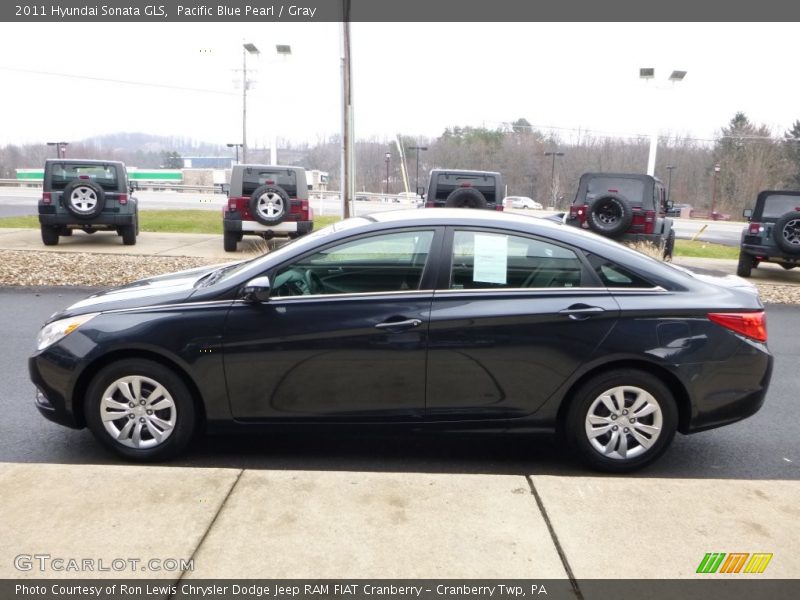 Pacific Blue Pearl / Gray 2011 Hyundai Sonata GLS