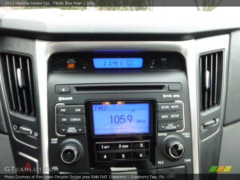 Pacific Blue Pearl / Gray 2011 Hyundai Sonata GLS