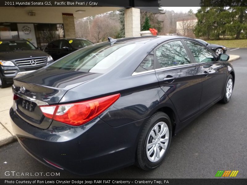 Pacific Blue Pearl / Gray 2011 Hyundai Sonata GLS