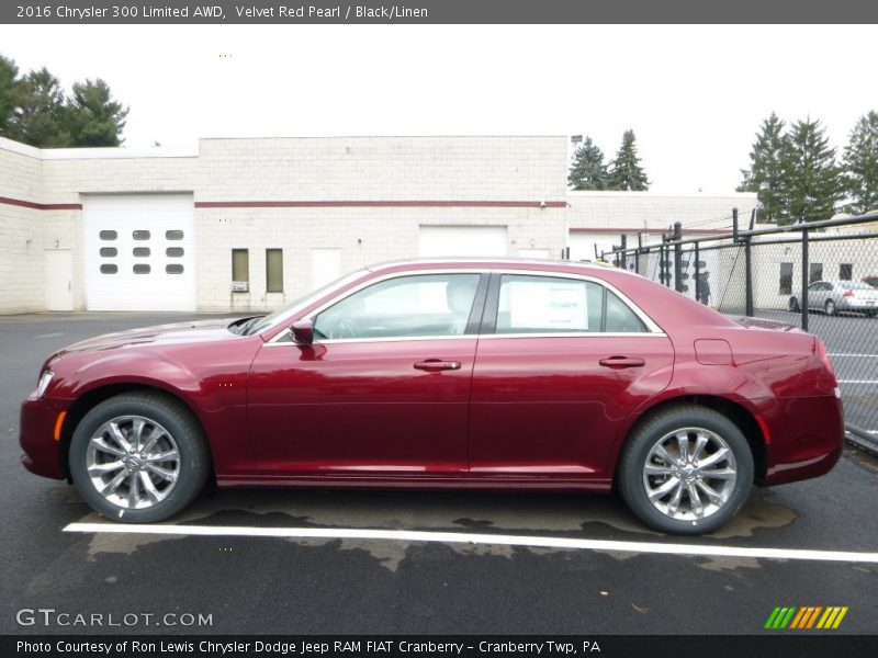 Velvet Red Pearl / Black/Linen 2016 Chrysler 300 Limited AWD