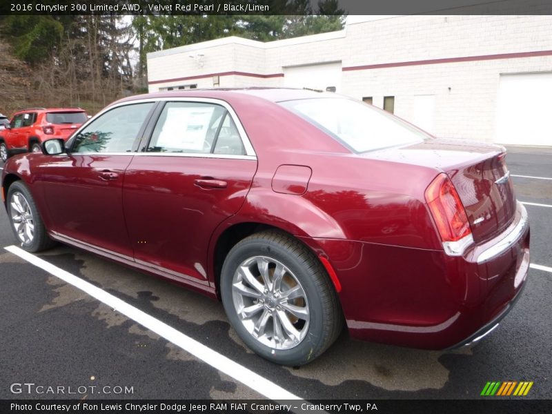 Velvet Red Pearl / Black/Linen 2016 Chrysler 300 Limited AWD