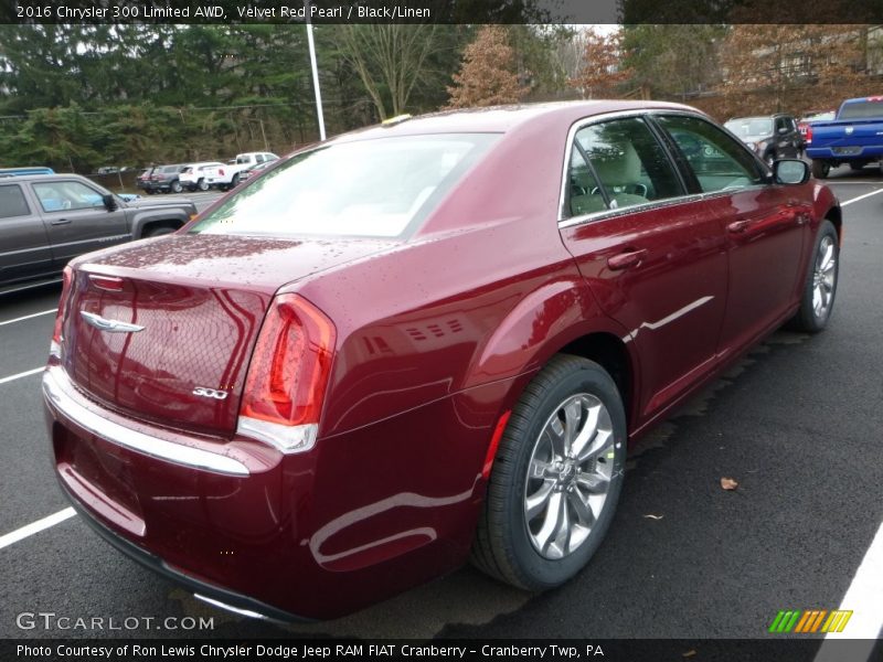 Velvet Red Pearl / Black/Linen 2016 Chrysler 300 Limited AWD