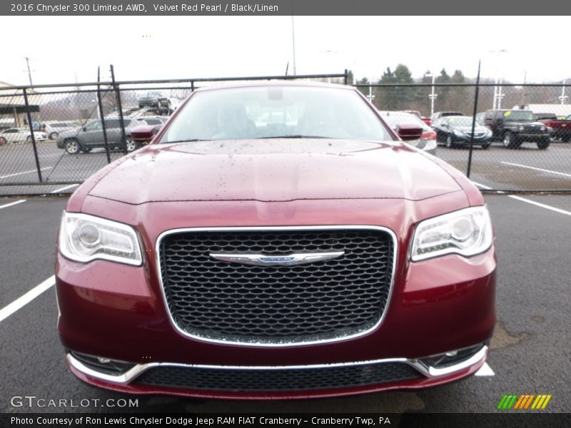 Velvet Red Pearl / Black/Linen 2016 Chrysler 300 Limited AWD
