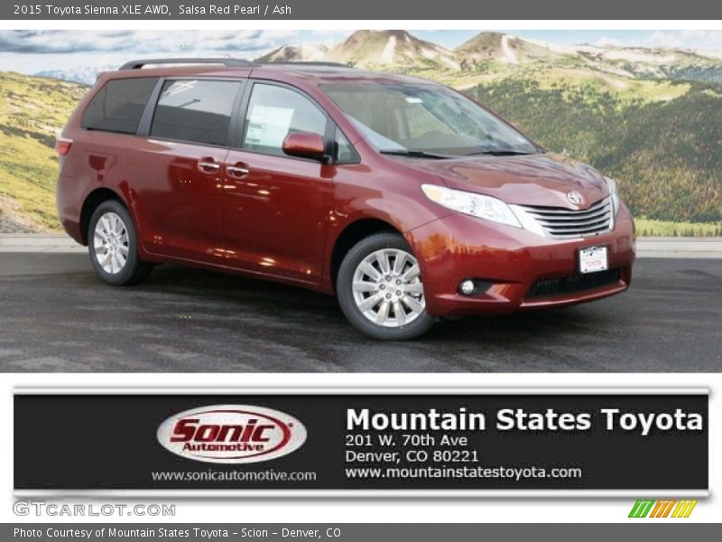 Salsa Red Pearl / Ash 2015 Toyota Sienna XLE AWD