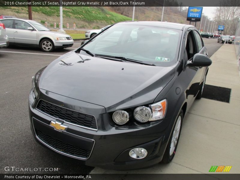Nightfall Gray Metallic / Jet Black/Dark Titanium 2016 Chevrolet Sonic LT Sedan