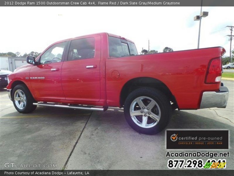 Flame Red / Dark Slate Gray/Medium Graystone 2012 Dodge Ram 1500 Outdoorsman Crew Cab 4x4