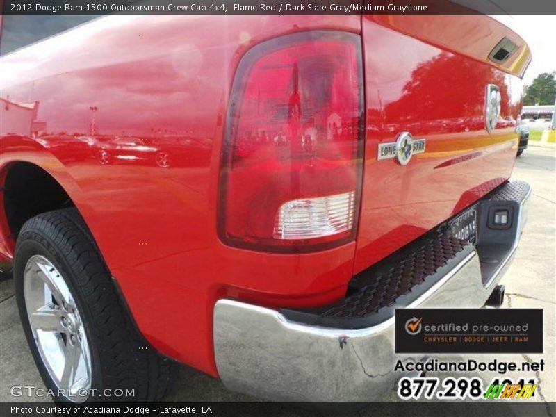 Flame Red / Dark Slate Gray/Medium Graystone 2012 Dodge Ram 1500 Outdoorsman Crew Cab 4x4