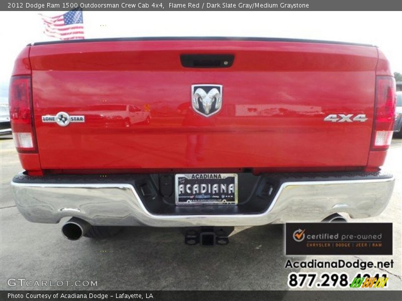 Flame Red / Dark Slate Gray/Medium Graystone 2012 Dodge Ram 1500 Outdoorsman Crew Cab 4x4