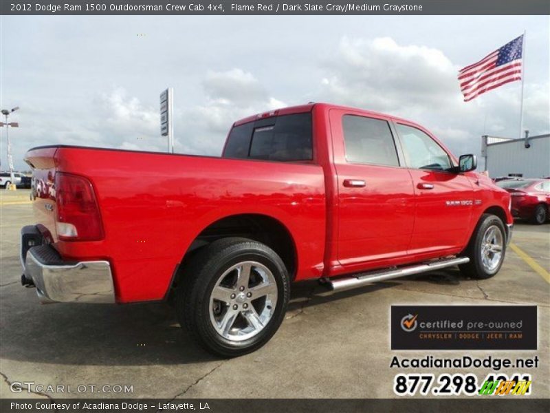 Flame Red / Dark Slate Gray/Medium Graystone 2012 Dodge Ram 1500 Outdoorsman Crew Cab 4x4