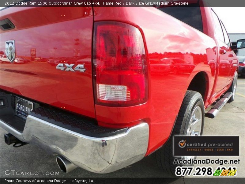 Flame Red / Dark Slate Gray/Medium Graystone 2012 Dodge Ram 1500 Outdoorsman Crew Cab 4x4