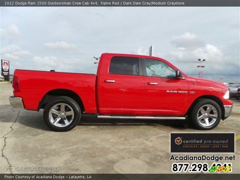 Flame Red / Dark Slate Gray/Medium Graystone 2012 Dodge Ram 1500 Outdoorsman Crew Cab 4x4