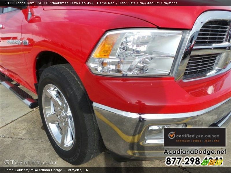 Flame Red / Dark Slate Gray/Medium Graystone 2012 Dodge Ram 1500 Outdoorsman Crew Cab 4x4