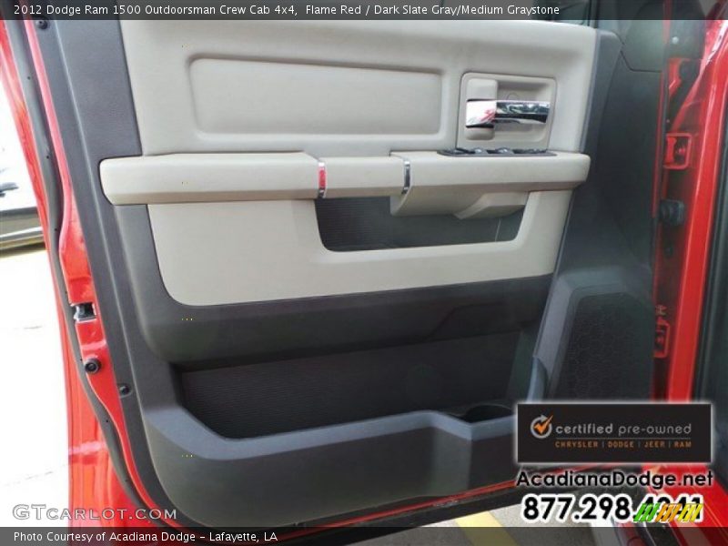 Flame Red / Dark Slate Gray/Medium Graystone 2012 Dodge Ram 1500 Outdoorsman Crew Cab 4x4