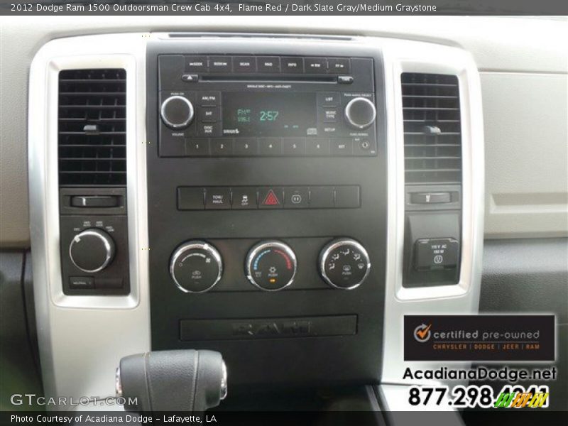 Flame Red / Dark Slate Gray/Medium Graystone 2012 Dodge Ram 1500 Outdoorsman Crew Cab 4x4