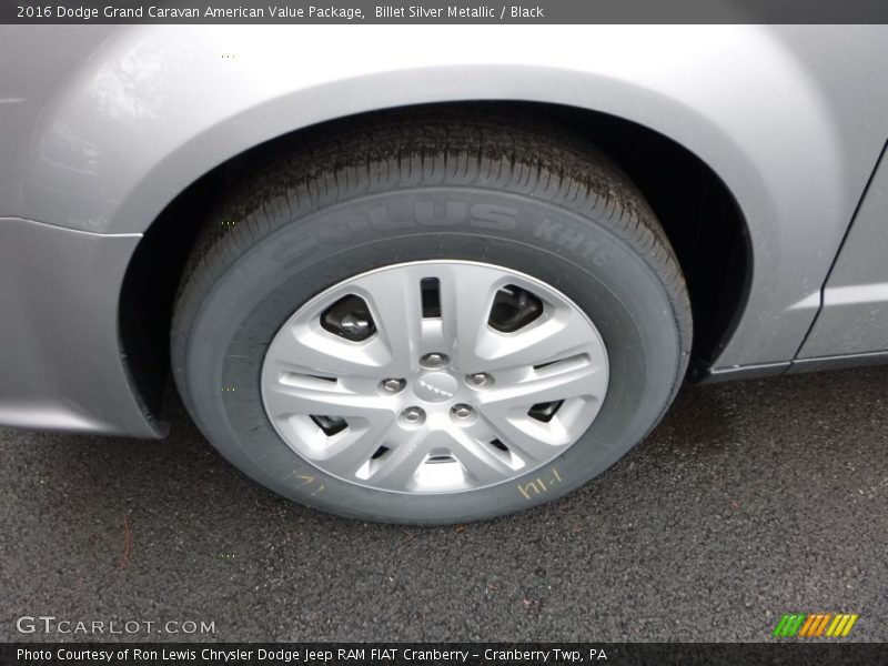 Billet Silver Metallic / Black 2016 Dodge Grand Caravan American Value Package