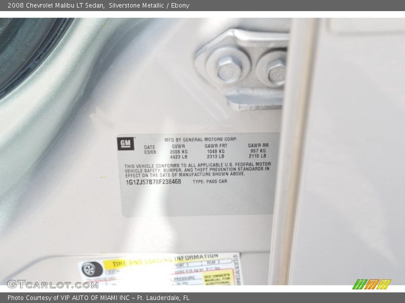 Silverstone Metallic / Ebony 2008 Chevrolet Malibu LT Sedan