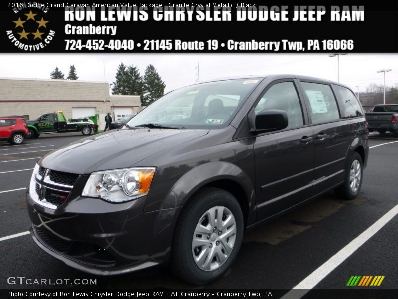 Granite Crystal Metallic / Black 2016 Dodge Grand Caravan American Value Package