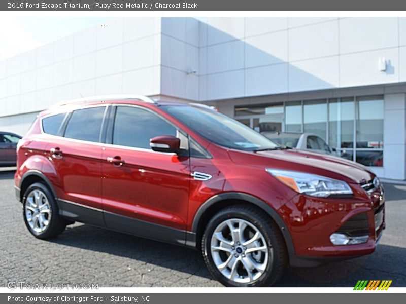 Ruby Red Metallic / Charcoal Black 2016 Ford Escape Titanium
