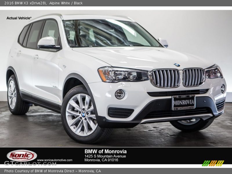 Alpine White / Black 2016 BMW X3 xDrive28i