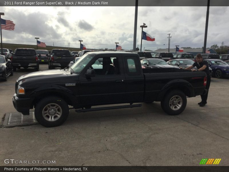 Black / Medium Dark Flint 2011 Ford Ranger Sport SuperCab