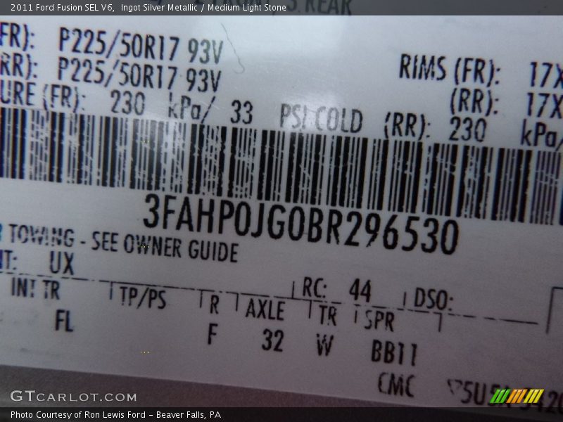 Ingot Silver Metallic / Medium Light Stone 2011 Ford Fusion SEL V6