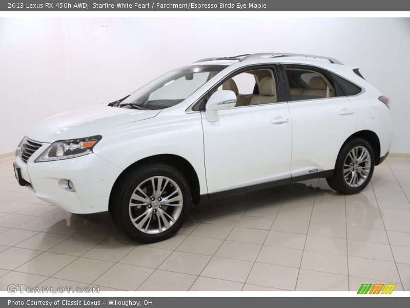 Starfire White Pearl / Parchment/Espresso Birds Eye Maple 2013 Lexus RX 450h AWD
