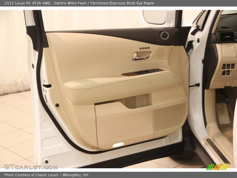 Starfire White Pearl / Parchment/Espresso Birds Eye Maple 2013 Lexus RX 450h AWD