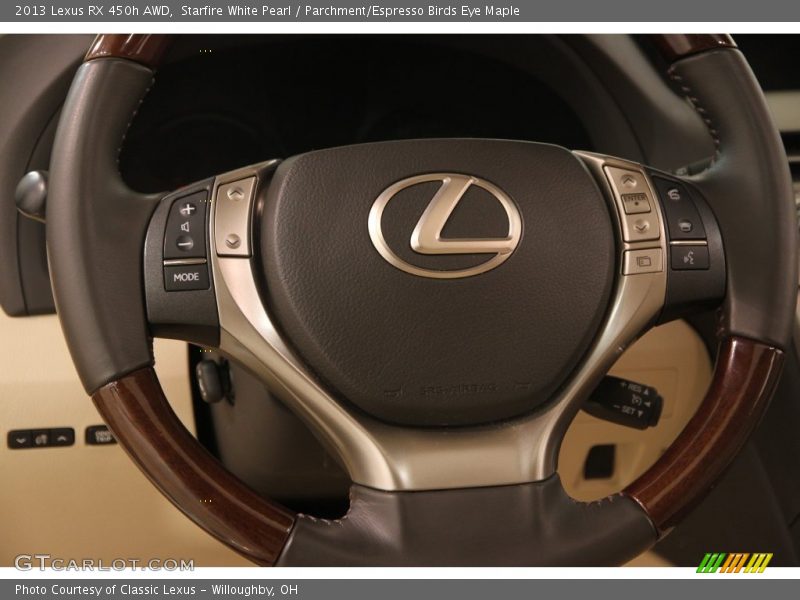 Starfire White Pearl / Parchment/Espresso Birds Eye Maple 2013 Lexus RX 450h AWD