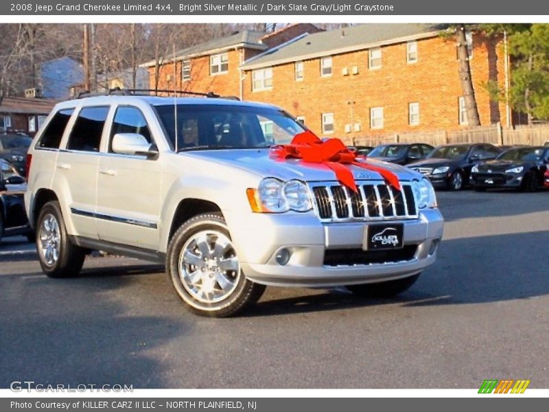 Bright Silver Metallic / Dark Slate Gray/Light Graystone 2008 Jeep Grand Cherokee Limited 4x4