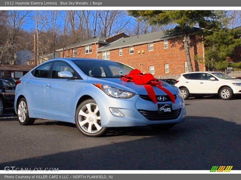 Blue Sky Metallic / Beige 2012 Hyundai Elantra Limited