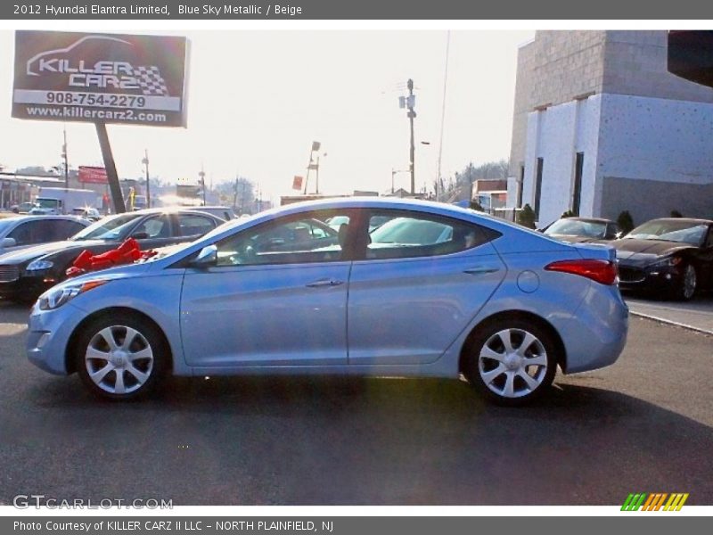Blue Sky Metallic / Beige 2012 Hyundai Elantra Limited