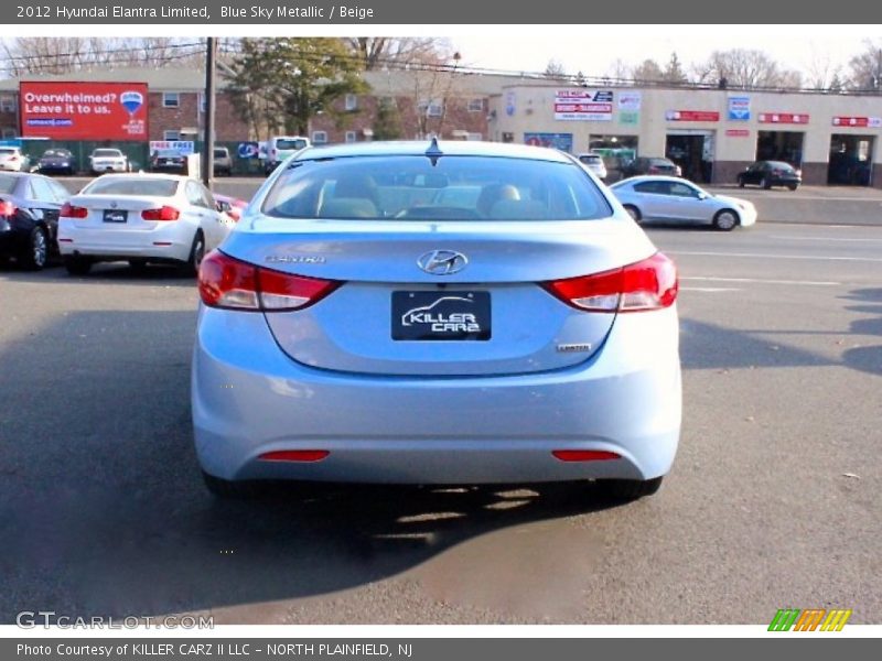 Blue Sky Metallic / Beige 2012 Hyundai Elantra Limited