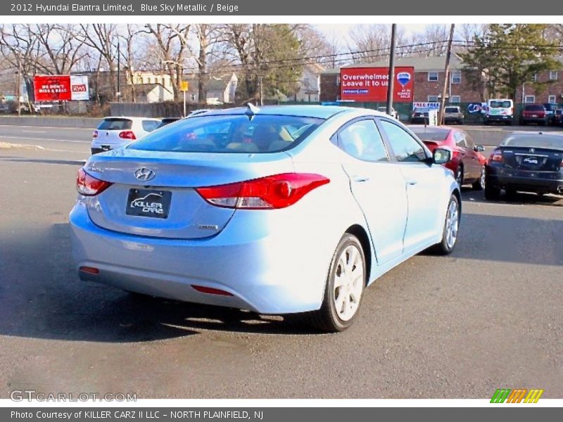 Blue Sky Metallic / Beige 2012 Hyundai Elantra Limited