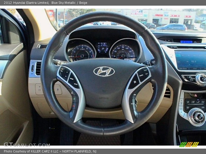 Blue Sky Metallic / Beige 2012 Hyundai Elantra Limited