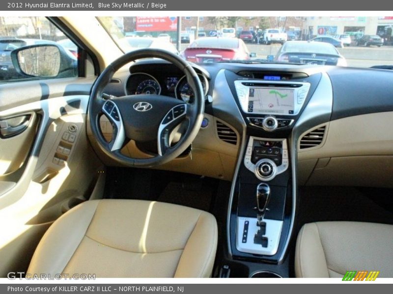 Blue Sky Metallic / Beige 2012 Hyundai Elantra Limited