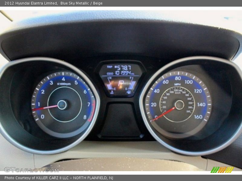 Blue Sky Metallic / Beige 2012 Hyundai Elantra Limited