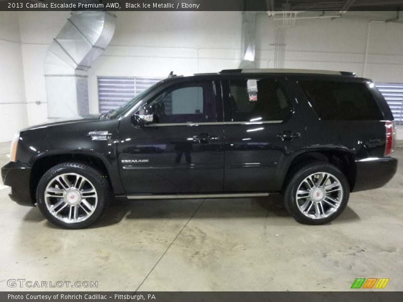 Black Ice Metallic / Ebony 2013 Cadillac Escalade Premium AWD