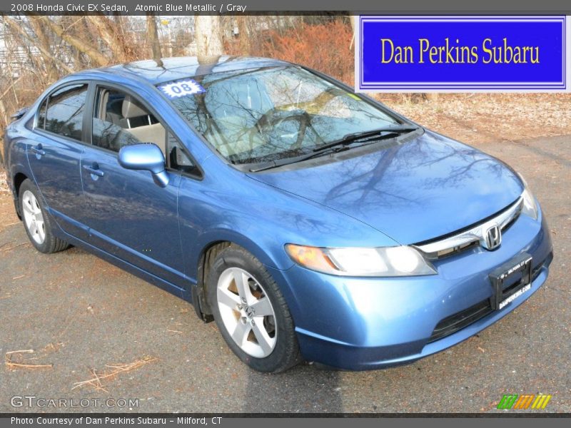 Atomic Blue Metallic / Gray 2008 Honda Civic EX Sedan