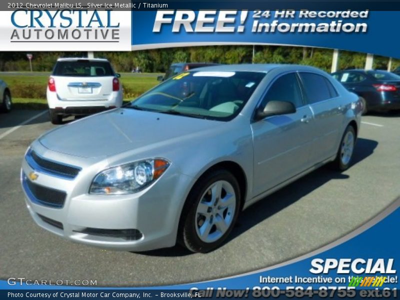 Silver Ice Metallic / Titanium 2012 Chevrolet Malibu LS