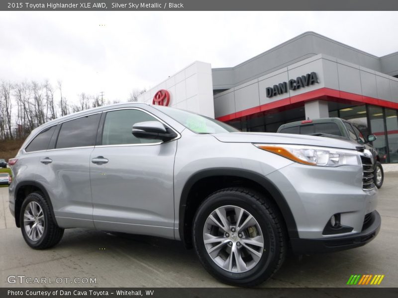 Silver Sky Metallic / Black 2015 Toyota Highlander XLE AWD
