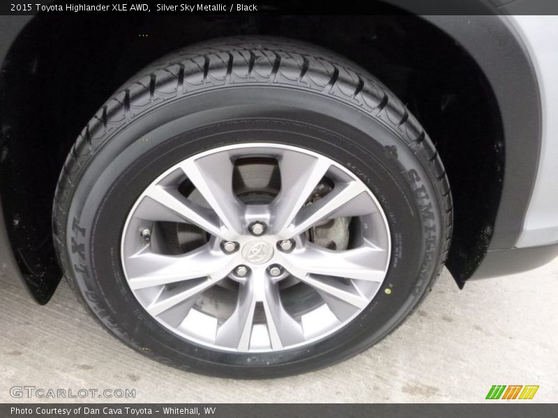 Silver Sky Metallic / Black 2015 Toyota Highlander XLE AWD