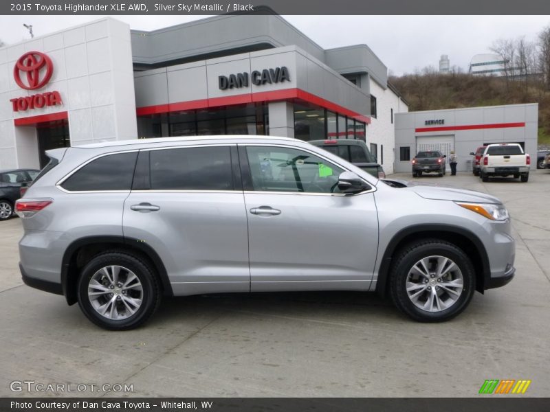 Silver Sky Metallic / Black 2015 Toyota Highlander XLE AWD
