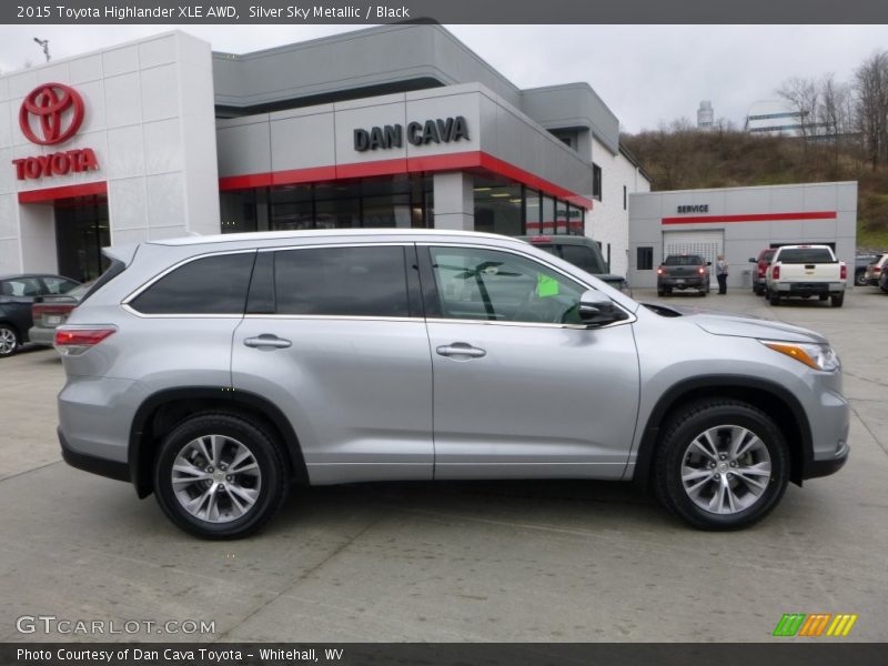 Silver Sky Metallic / Black 2015 Toyota Highlander XLE AWD