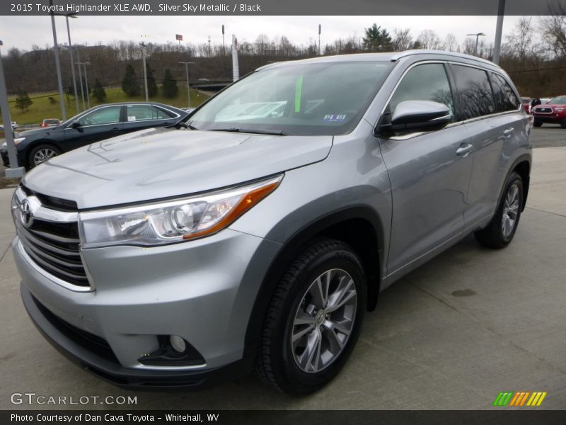 Silver Sky Metallic / Black 2015 Toyota Highlander XLE AWD